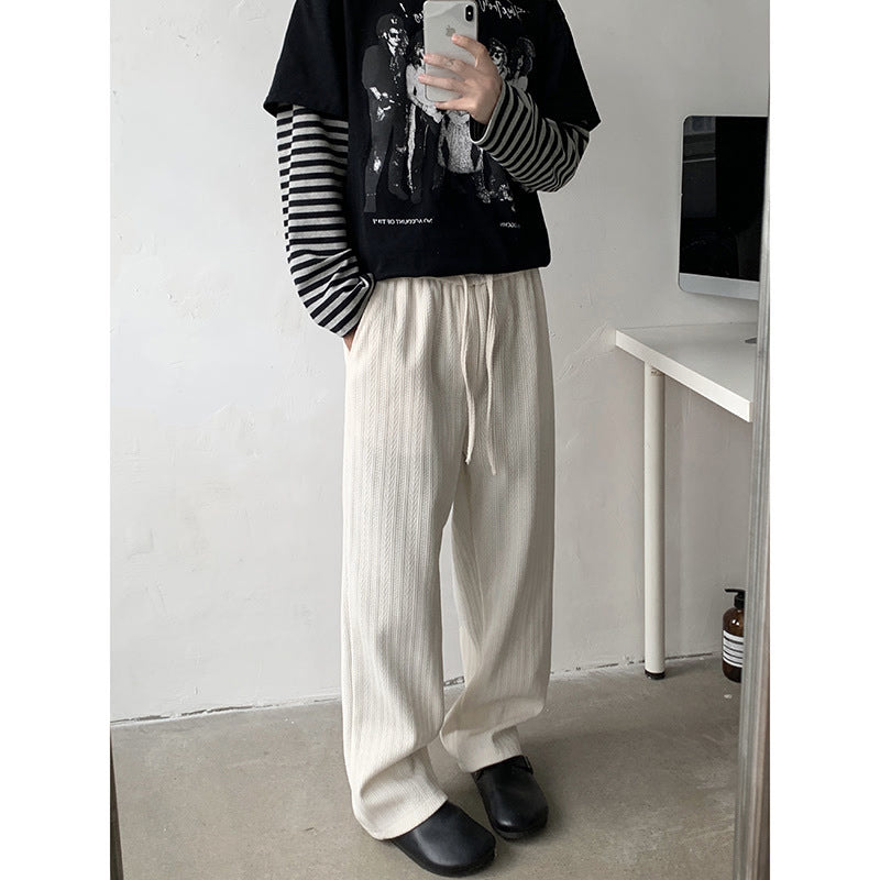 Mens Stylish Loose-fit Wide-leg Casual Pants
