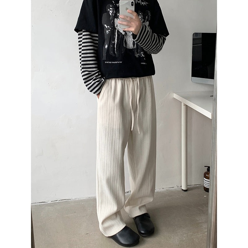 Mens Stylish Loose-fit Wide-leg Casual Pants