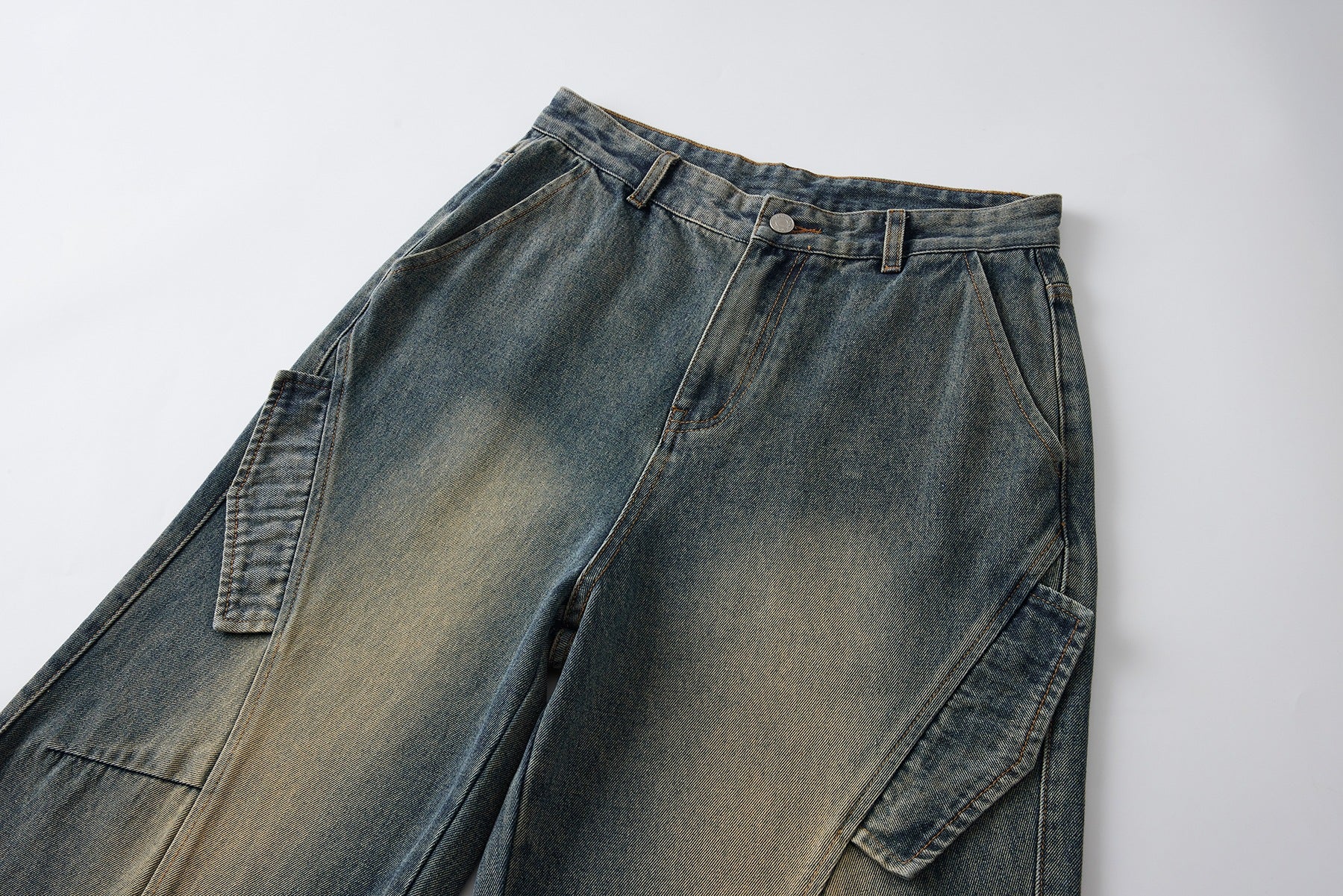 Mens Retro Nostalgic Loose Fit Straight Jeans